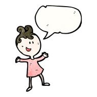 cartoon woman with speech bubble N63