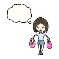 cartoon woman with bags N2