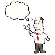 cartoon office man waving white flag N5