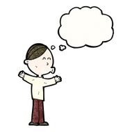 cartoon man with thought bubble N66