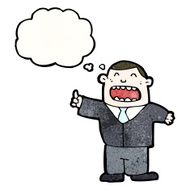 cartoon businessman with thought bubble N10