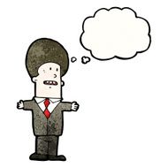 cartoon businessman with thought bubble N11