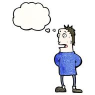 cartoon man with thought bubble N67