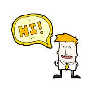 cartoon boy saying hi N6
