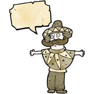 cartoon man in mexican poncho costume N2
