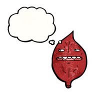 cartoon leaf with thought bubble N8