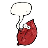 cartoon leaf with speech bubble N15