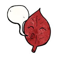 cartoon leaf with speech bubble N16
