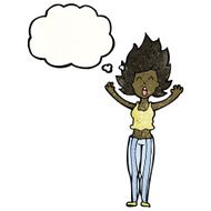 cartoon woman having nightmare N2