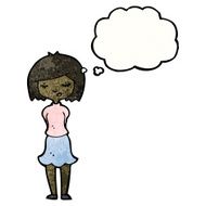 shy girl woman with thought bubble N2