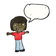friendly boy with speech bubble N2