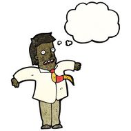 cartoon businessman shrugging shoulders N16