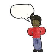 cartoon friendly man with speech bubble N26