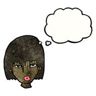 cartoon woman with thought bubble N63