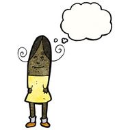 cartoon woman with thought bubble N65