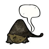 cartoon girl's head with speech bubble N2