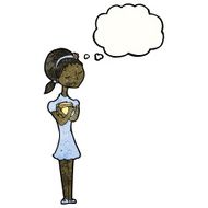cartoon girl with thought bubble N35