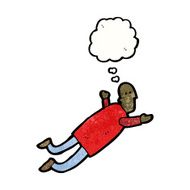 cartoon man flying in dream N7