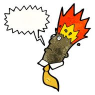 cartoon man with exploding head N16