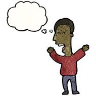 cartoon man with thought bubble N71