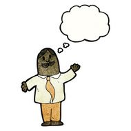 cartoon mustache man with thought bubble N14
