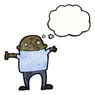 cartoon man with thought bubble N72