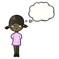 cartoon girl with thought bubble N36
