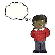 cartoon man with thought bubble N73