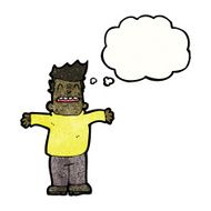 cartoon man with thought bubble N74