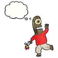 cartoon mutant man with thought bubble N2