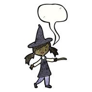 cartoon witch girl casting spell N24