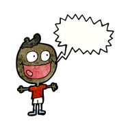 cartoon excited boy shouting N2