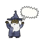 Cartoon Wizard Casting Spell N12