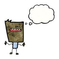 cartoon square head man N3