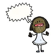 cartoon woman with speech bubble N65