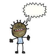 Cartoon Anxious Man N19