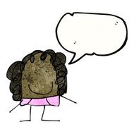 cartoon woman with speech bubble N66