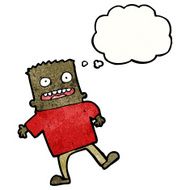 cartoon boy with thought bubble N29