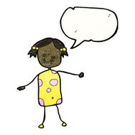 cartoon girl with speech bubble N34