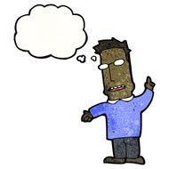 cartoon man with thought bubble N76