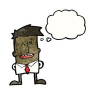 cartoon man with thought bubble N77