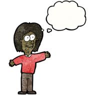 cartoon happy man with thought bubble N512