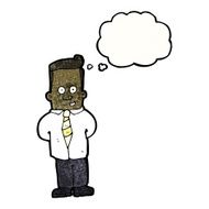 cartoon man with thought bubble N78