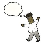 cartoon walking man with thought bubble N2