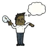 cartoon camp man with cup of tea N4