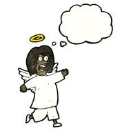 cartoon angel with thought bubble N4