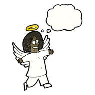 cartoon angel with thought bubble N5