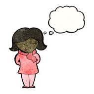 cartoon woman with thought bubble N69