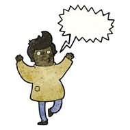cartoon man in patched clothes dancing N3