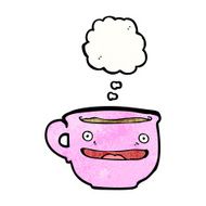 cartoon grinning coffee cup N2